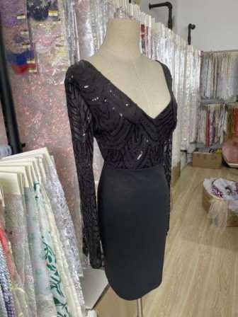mesh textile with sequins sequin embroidered fabric