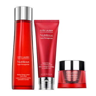 ESTEELAUDER Red Pomegranate Skin Care Three Piece Set (Cleansing 125ml+Water 200ml+Night Cream 50ml)